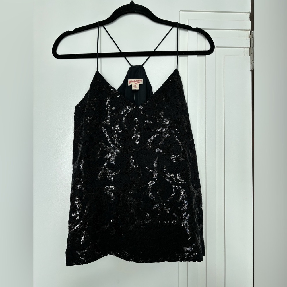 Brooks Brothers Red Denim Sequin Black Camisole
